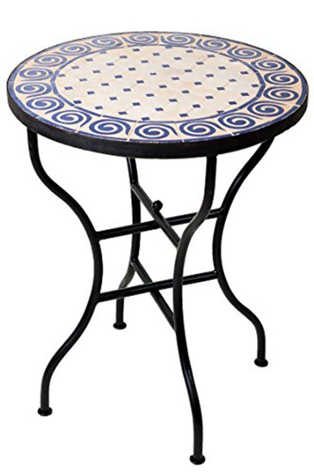 Marrakesch Orient & Mediterran Interior Gartentisch Mosaiktisch Spirale