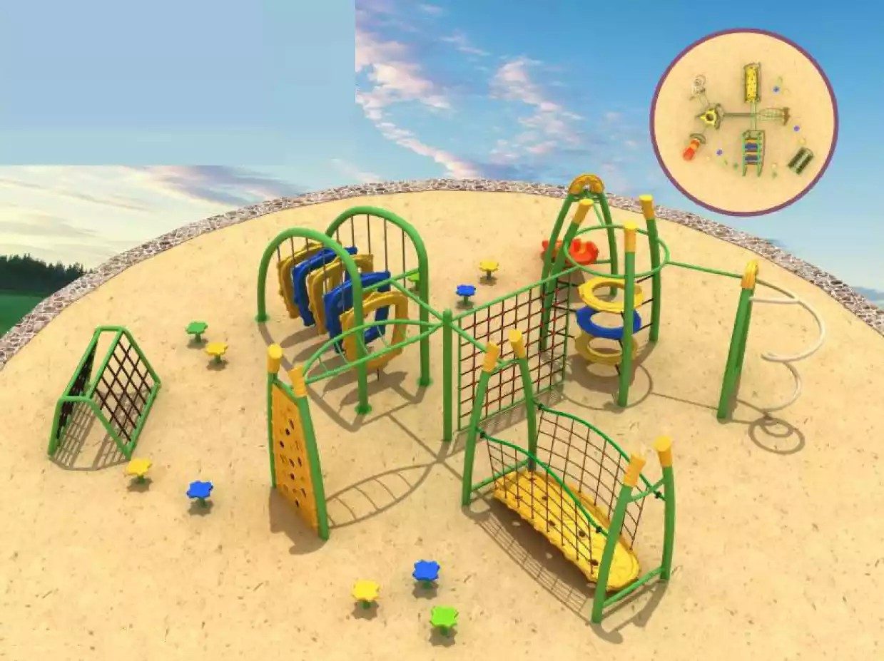 JVmoebel Klettergerüst Aktivitätspark für Kinder - Spielplatz für Outdoor-Spaß, Made in Europa
