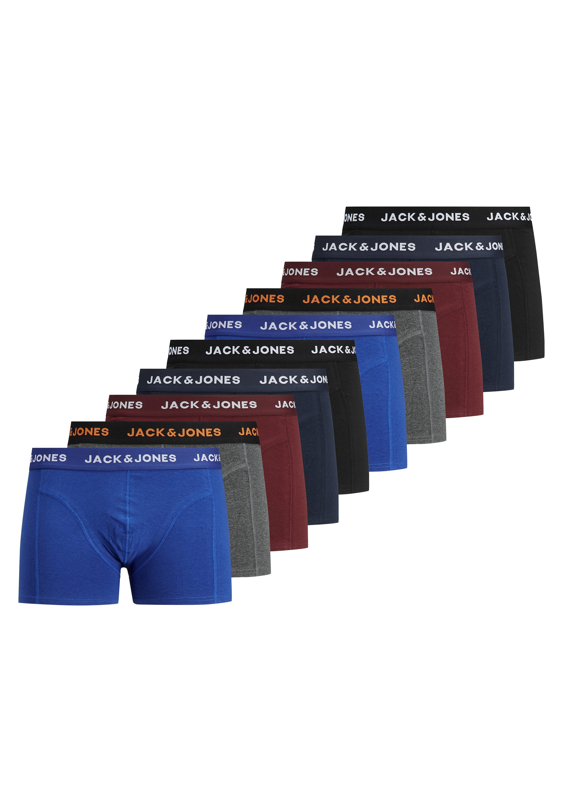 Jack & Jones Retro Boxer 10er Pack Basic (Spar-Set, 10-St) Retro Short / Pant - Baumwolle - ohne Eingriff - Atmungsaktiv