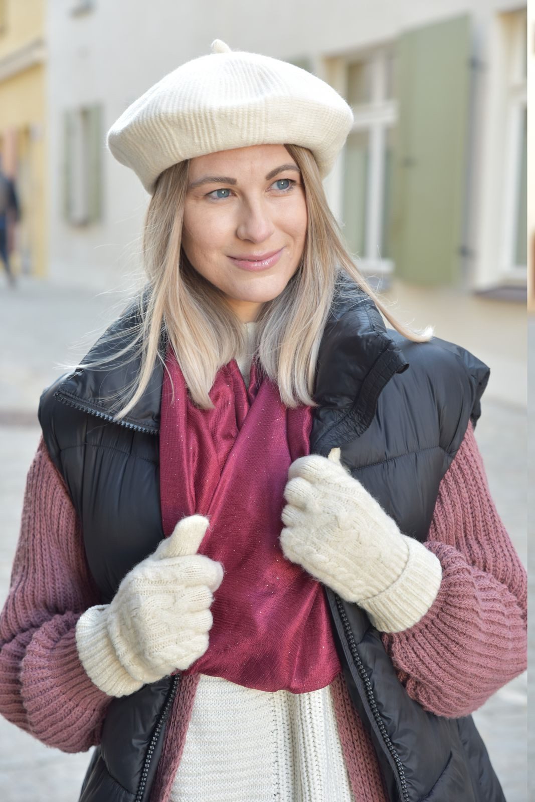 styleBREAKER Loop Seidiger Einfarbiger Loop Glitzer, (1-St)