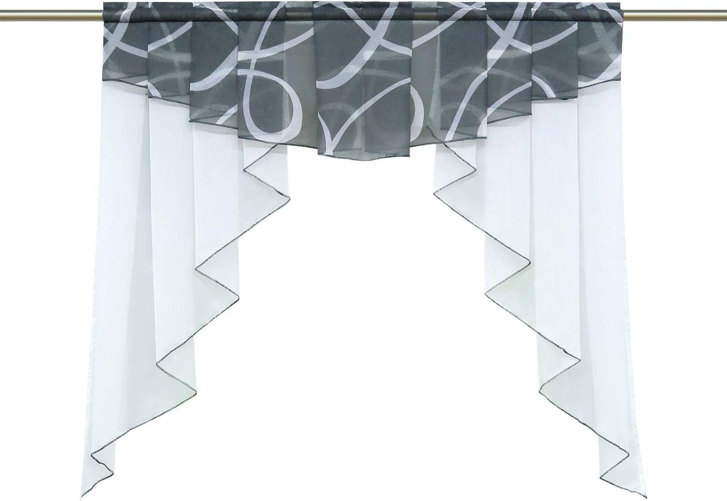 Grau, Kurzgardinen Transparente Scheibengardinen FELIXLEO Scheibengardine Voile 20x125cm