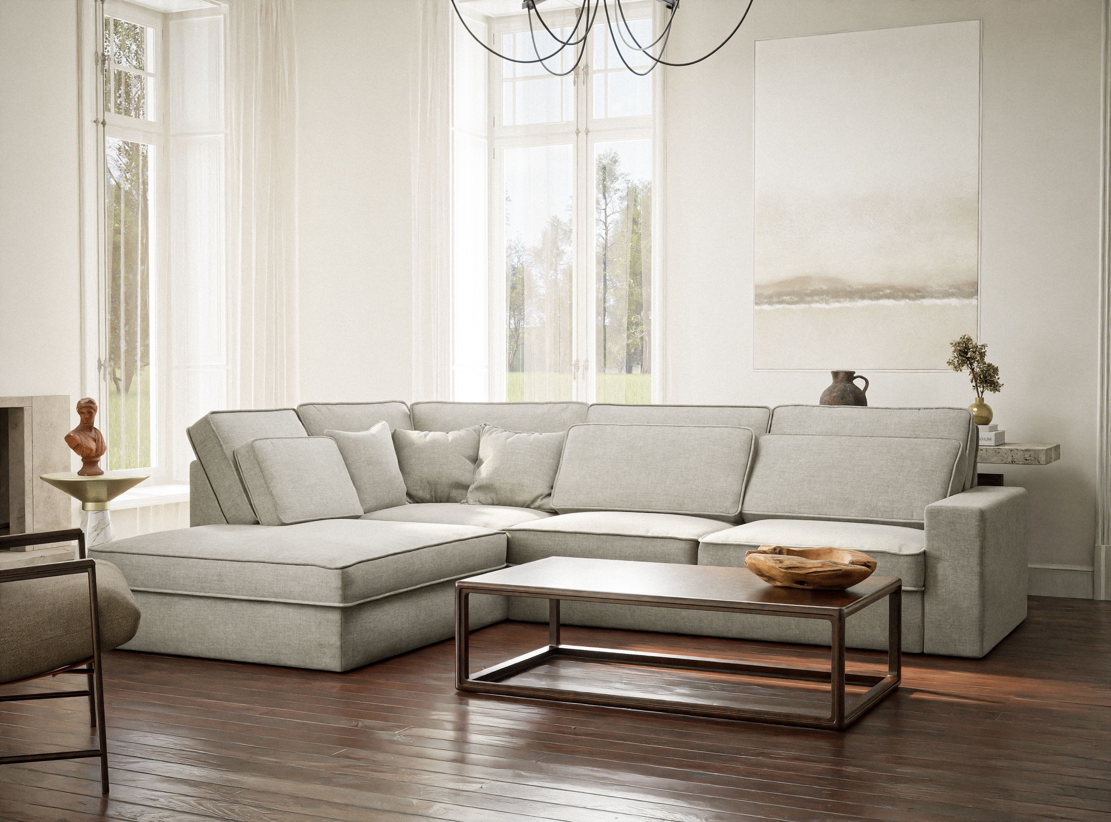 Maison de Rêve Ecksofa Kirou, L-Form Sofa, bequemes Ecksofa mit viele Rückenkissen, Eckcouch
