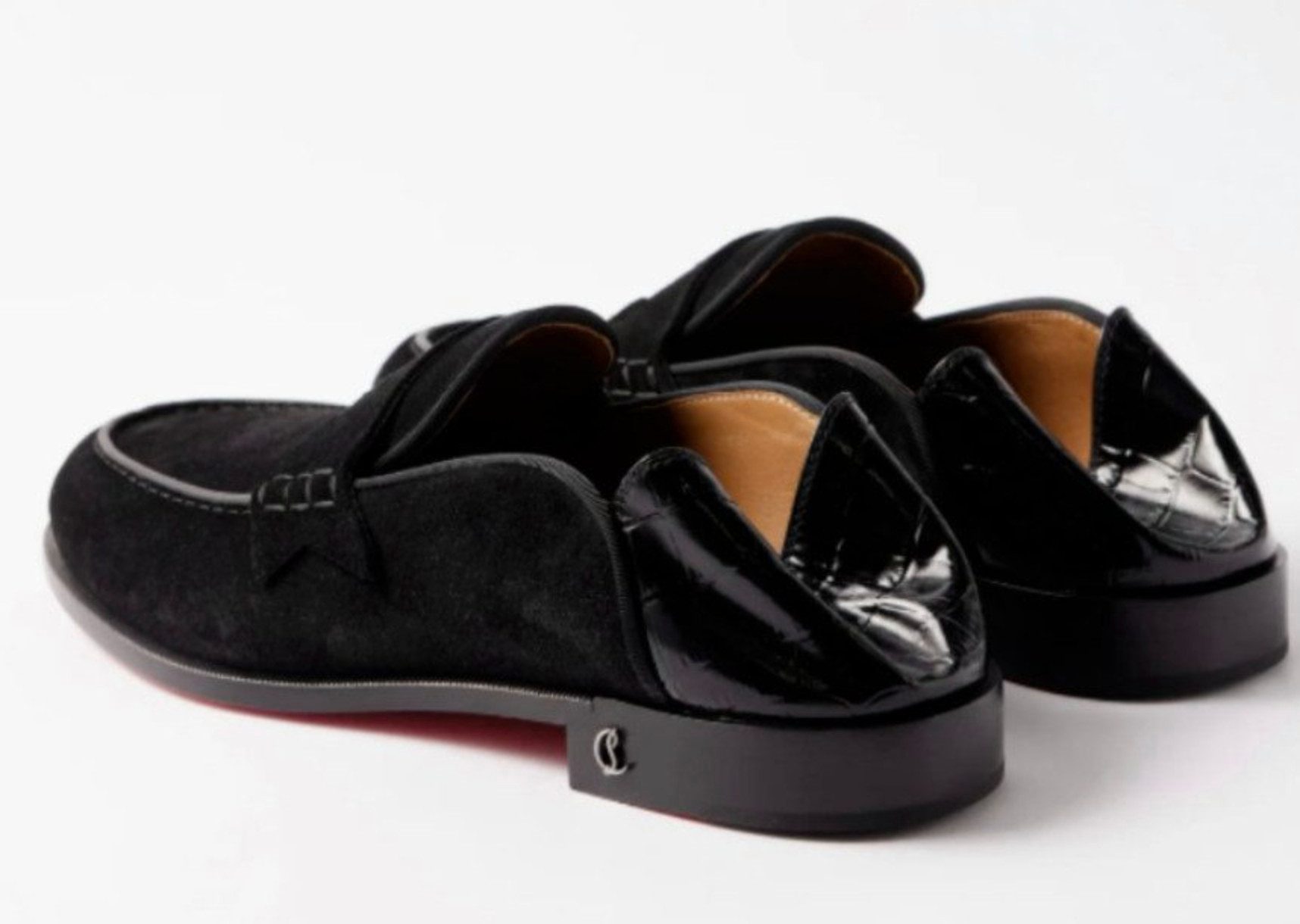 CHRISTIAN LOUBOUTIN Loafers Suede Penny No Back Slippers Sneakers Schuhe Turnschuhe Loafer klappbaren Ferse