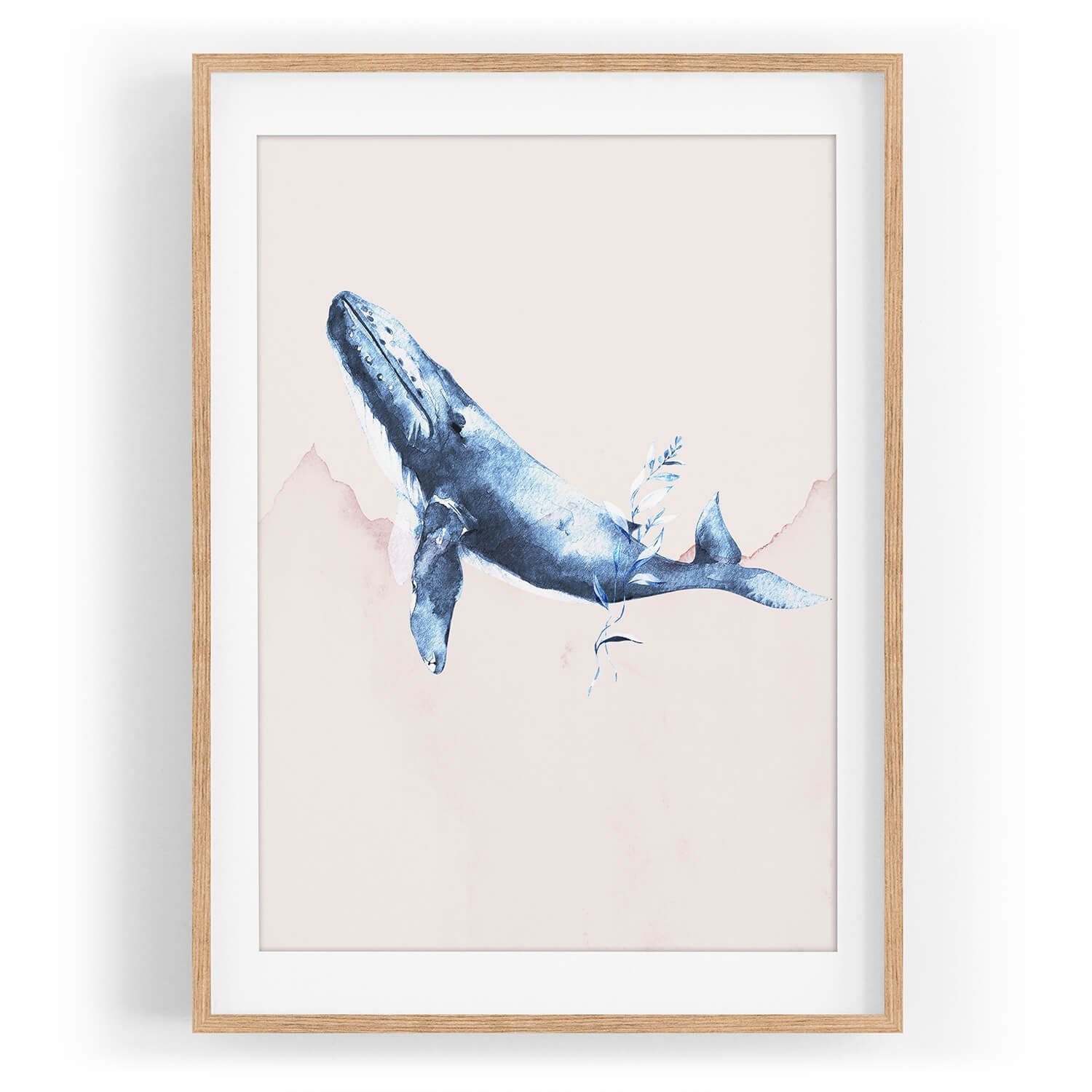 Sinus Art Wandbild Wandbild Wal Buckelwal Blau Wasserfarben Aquarell. € 35,00