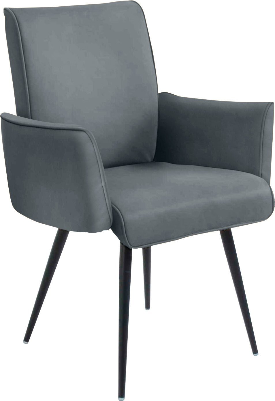K+W Komfort & Wohnen Armlehnstuhl Giacomo I (1 St), 4- Fuß-Armlehnenstuhl mit umlaufenden 4mm Keder am Rücken und Sitz | Stühle