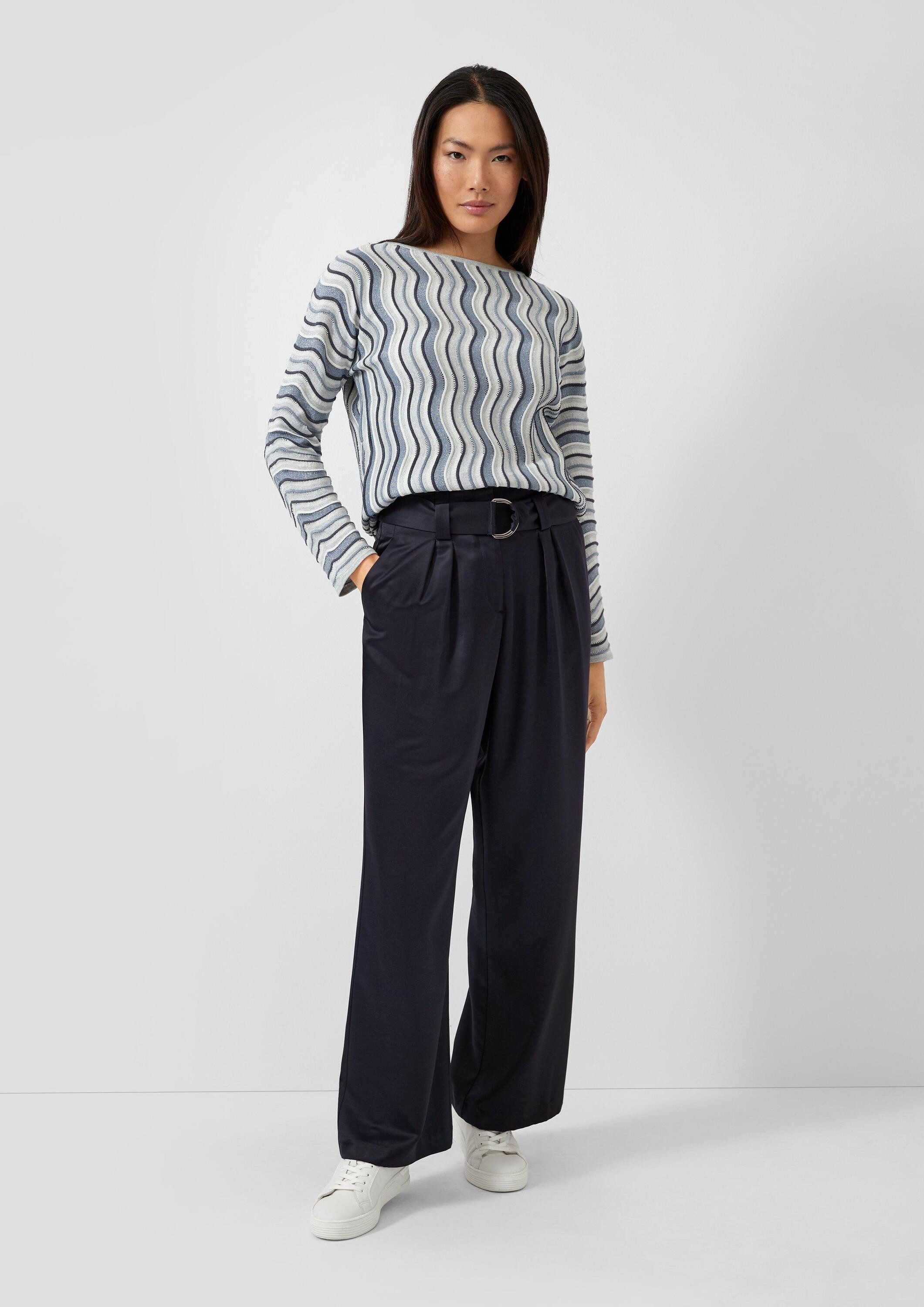 s.Oliver Chinos Hose Hose mit Extra Wide Leg und Gürtel im Relaxed Fit