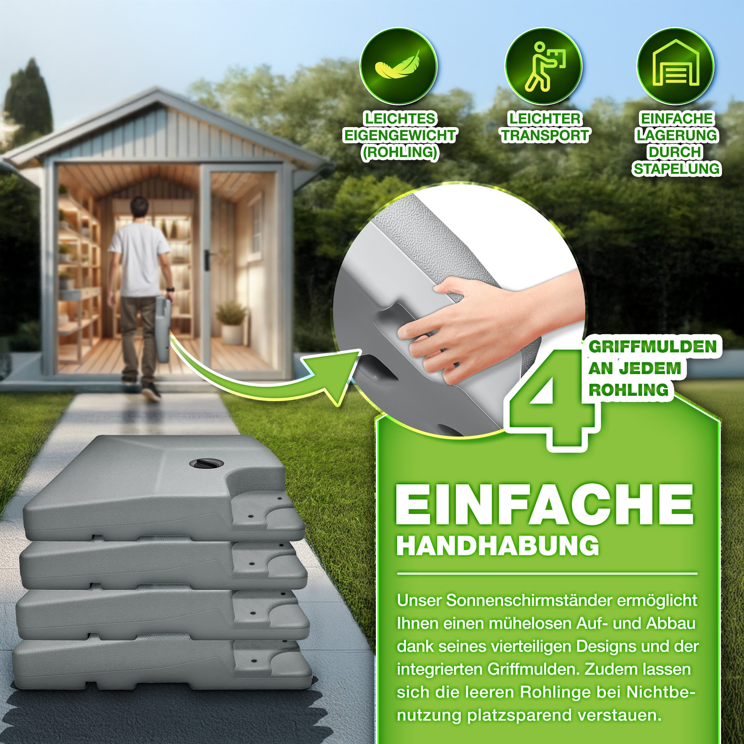 tillvex Sonnenschirm tillvex® Sonnenschirmständer 90L / günstig online kaufen