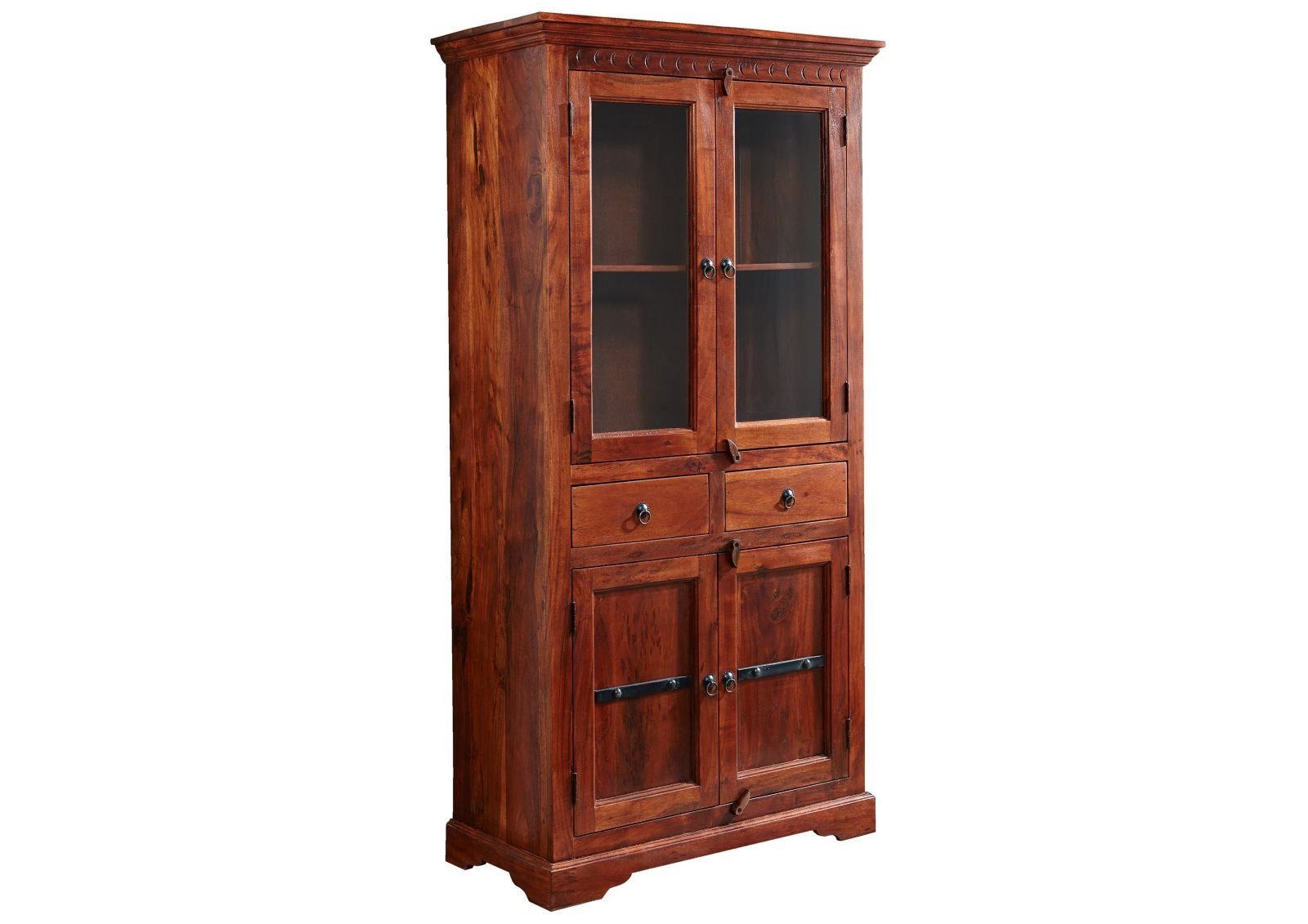 Massivmoebel24 Standvitrine #1011 (Vitrine Akazie 90x44x180 günstig online kaufen