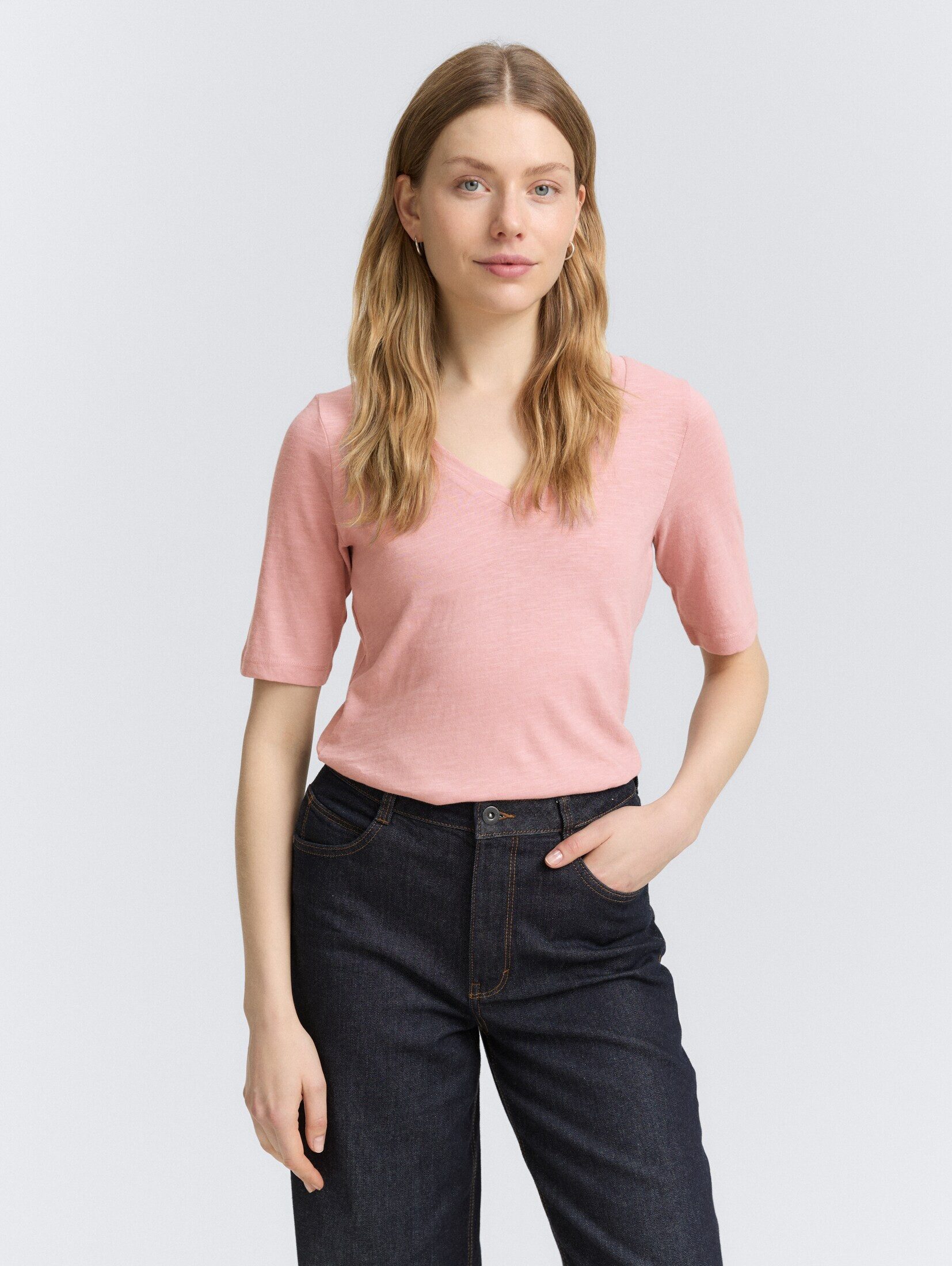 TOM TAILOR T-Shirt T-Shirt mit V-Ausschnitt günstig online kaufen