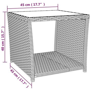 vidaXL Garten-Essgruppe 2-tlg. Garten-Essgruppe mit Kissen Grau Poly Rattan, (2-tlg)