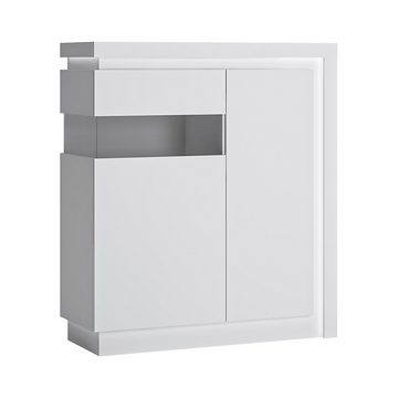 Lomadox Esszimmer-Set LYNDHURST-129, (Spar-Set, 4-St), weiß Hochglanz, mit ausziehbarem Esstisch (140-180cm)