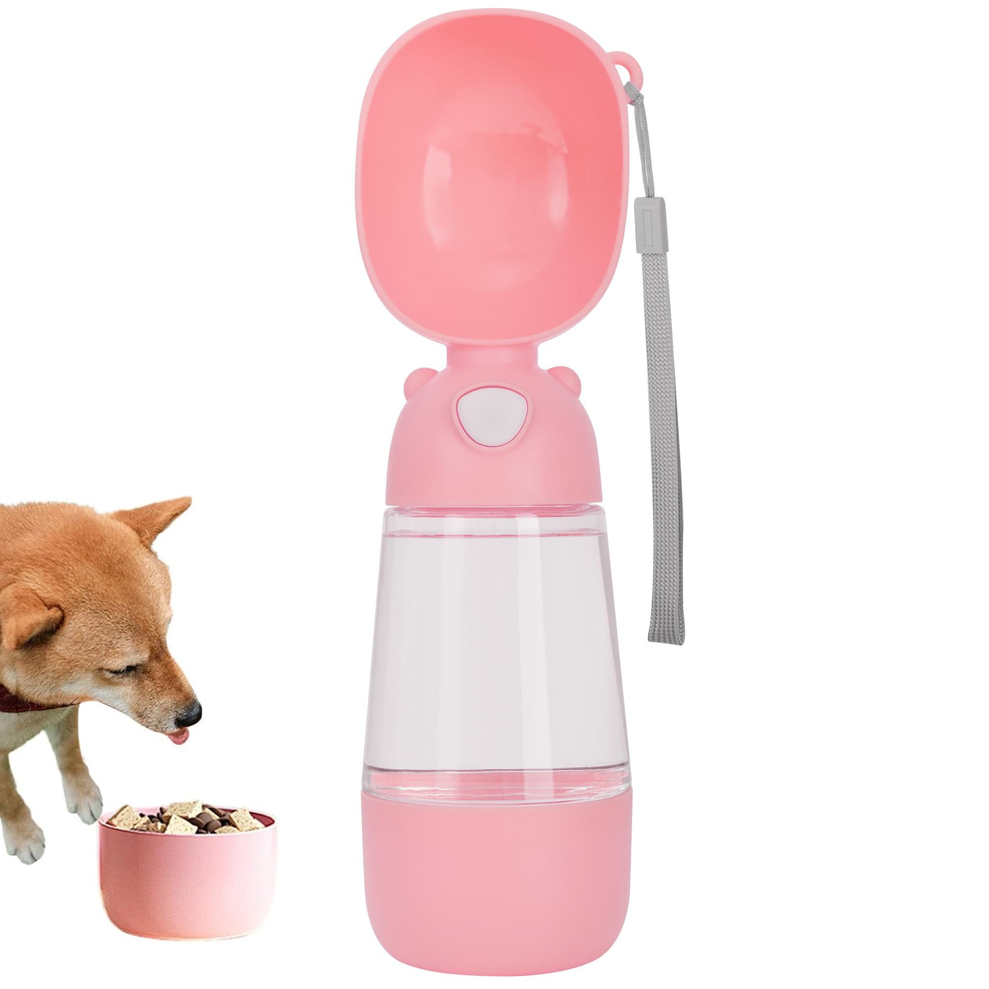 Hunde-Futterautomat Haustier Wasserflasche mit 200ml Futternapf, 400ml Katze Trinkflasche