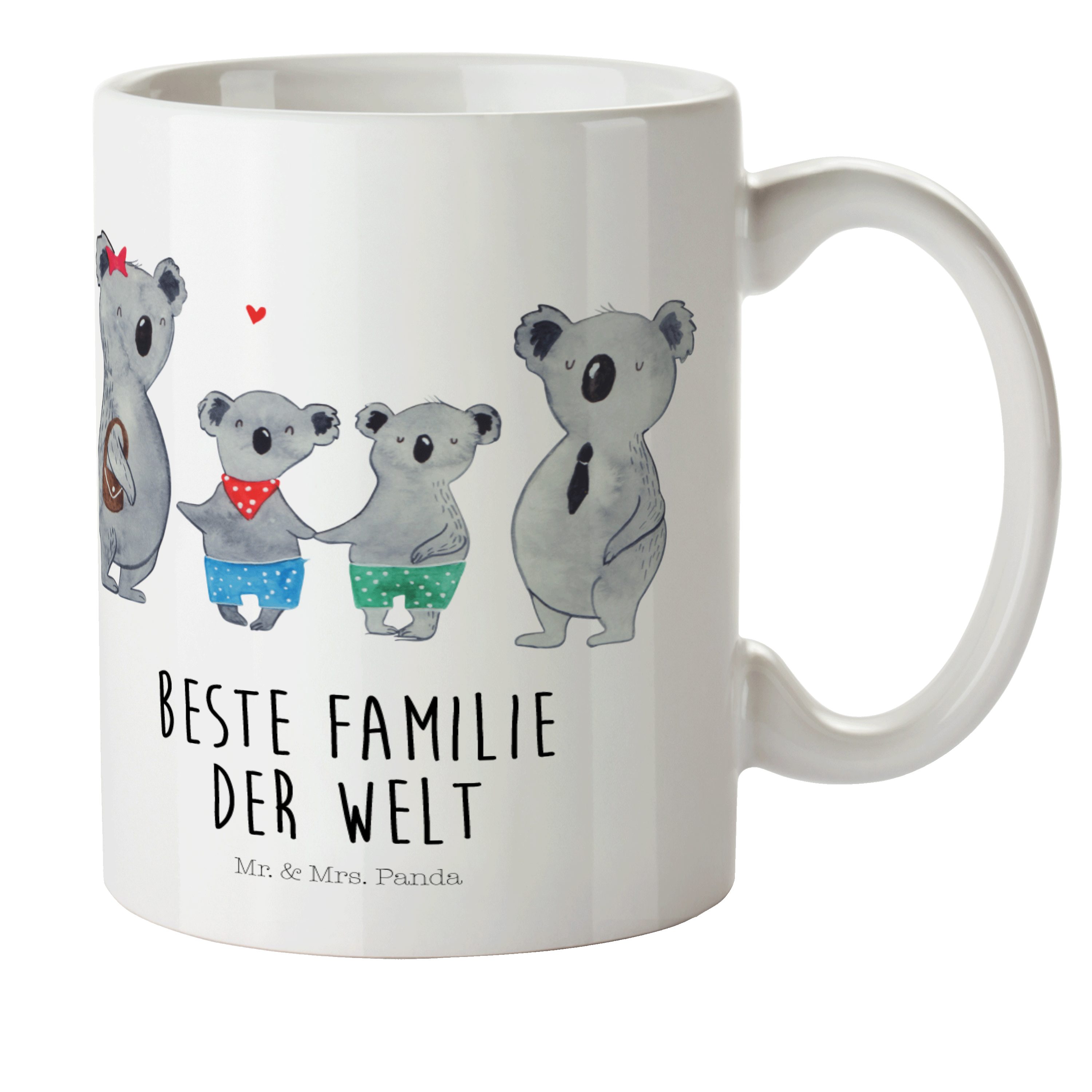 Mr. & Mrs. Panda Kinderbecher Koala Familie zwei - Weiß - Geschenk, Familienzeit, Outdoorgeschirr, Kunststoff