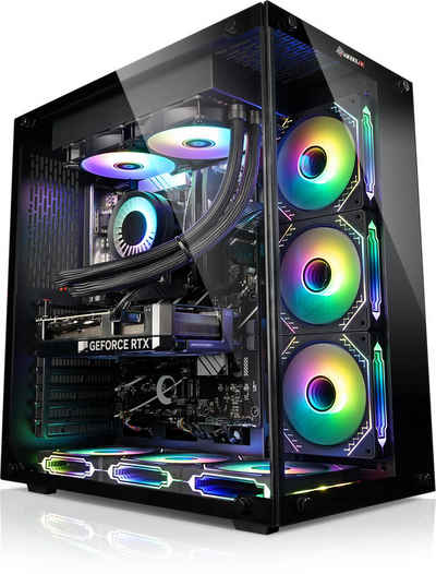 Kiebel Panorama Gaming-PC (Intel Core i9 Intel Core i9-12900KF, RTX 4070 SUPER, 32 GB RAM, 2000 GB HDD, 1000 GB SSD, Wasserkühlung, RGB-Beleuchtung, WLAN)