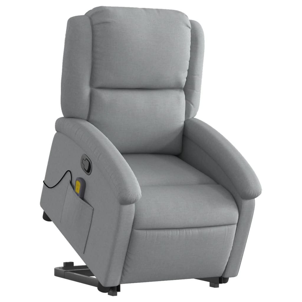 vidaXL Sessel Massagesessel mit Aufstehhilfe Hellgrau Stoff (1-St)