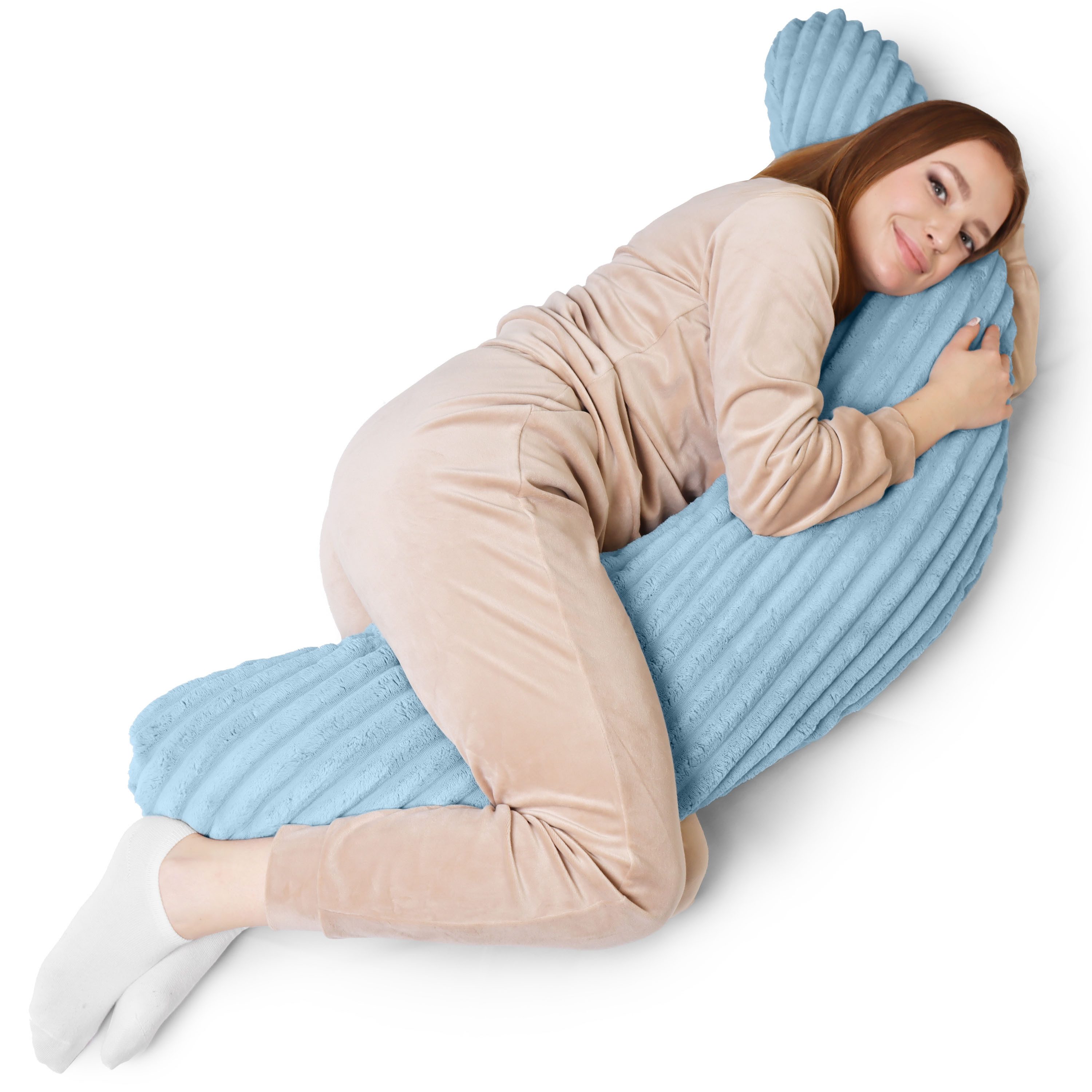 Amilian Stillkissen XXL 170 cm Schwangerschaftskissen Seitenschläferkissen U-Form, mit Bezug, weiche Füllung, geräuscharm, formstabil
