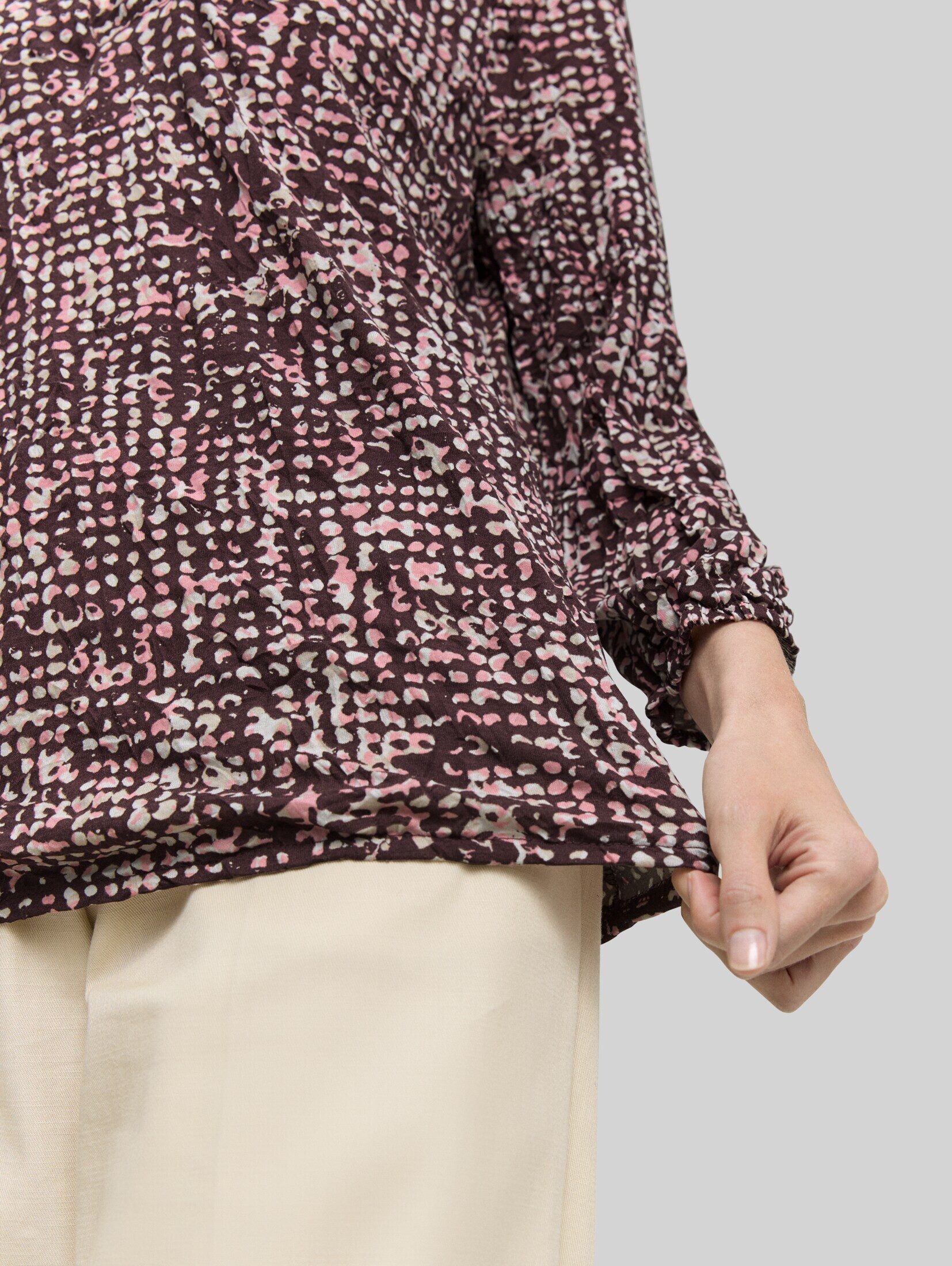 TOM TAILOR 3/4-Arm-Shirt T-Shirt Crinkle Blusenshirt mit Muster – Bild 4 von 5
