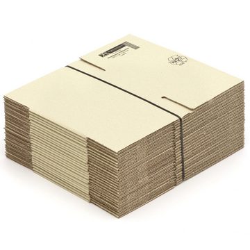 KK Verpackungen Versandkarton, 25 Graskartons 200 x 150 x 150 mm Nachhaltig Karton Postversand Braun-Grün