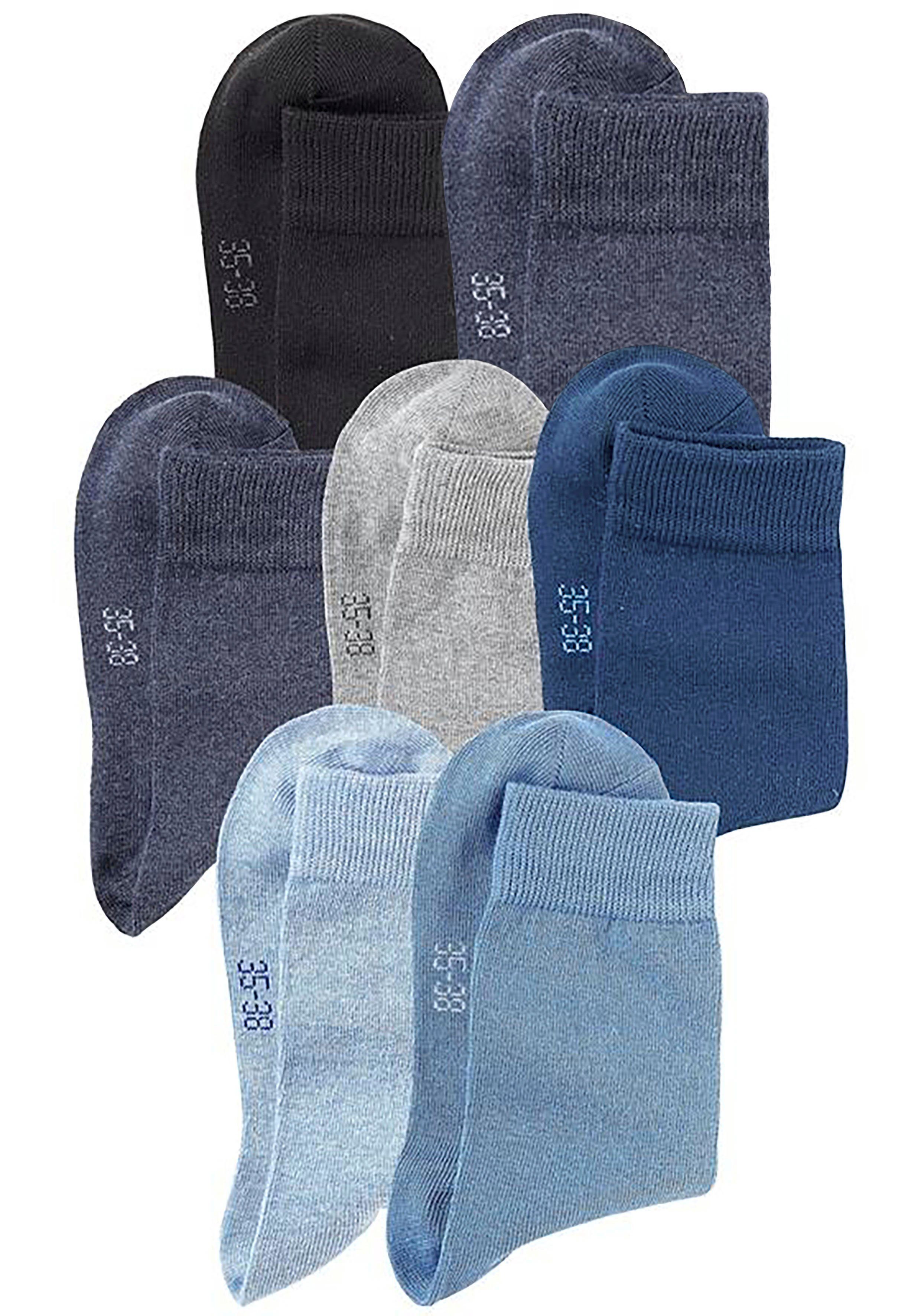 Lavana Basicsocken Damensocken meliert und uni (Packung, 7-Paar, Gr. 35-38 bis 39-42) mit druckfreiem Bündchen – Bild 4 von 5