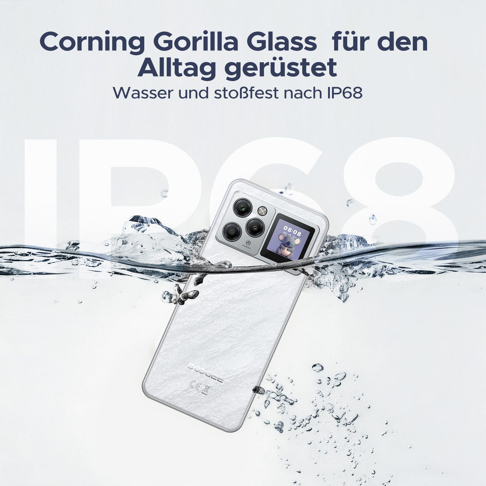 DOOGEE M30Pro Handy 8000mAh, IP68, 33W, 1.3" Zweitdisplay, 6.88", Android 16 Smartphone (6.88 Zoll, 256 GB Speicherplatz, 64 MP Kamera, 120Hz Display, 64+ 256GB, Unisoc T7280, NFC, Fingerabdruck & Face ID)
