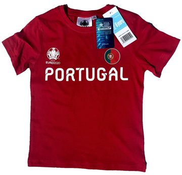 coole-fun-t-shirts T-Shirt 2x PORTUGAL Kinder T-Shirt EURO 2020 / 2021 Fußball Trikot Shirt DOPPELPACK rot und grün Europameisterschaft Jungen + Mädchen 6 8 10 12 Jahre Gr.116 128 140 152 (2er-Pack)