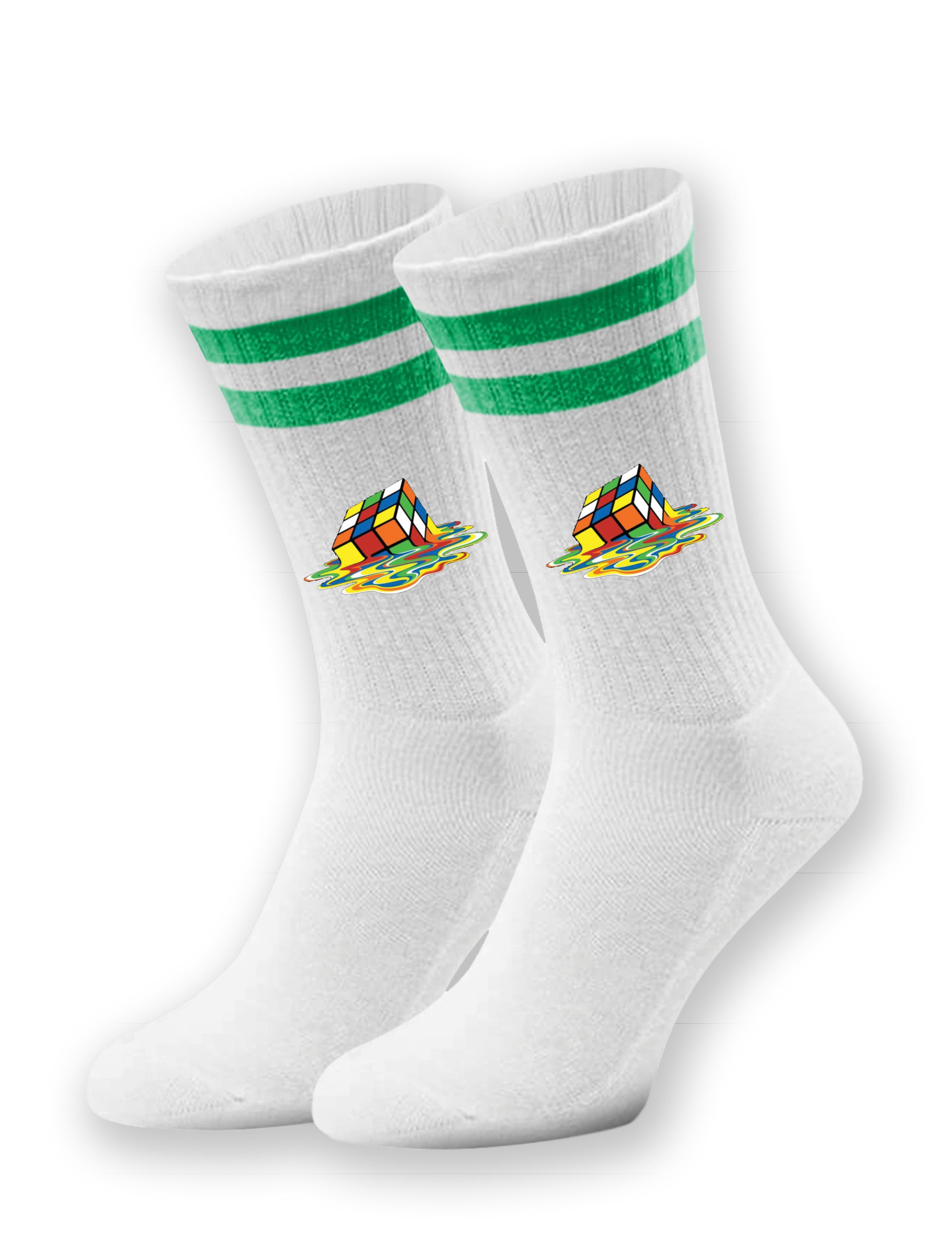 Youth Designz Tennissocken Kinder Socken "Cube Melting" Aufdruck lustig Geschenk Statement mit verstärkter Verse und Zehenbereich
