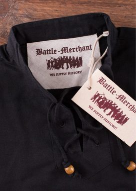 Battle Merchant Ritter-Kostüm Kinder Mittelalter-Hemd Colin, mit Schnürung, schwarz, Gr. 146
