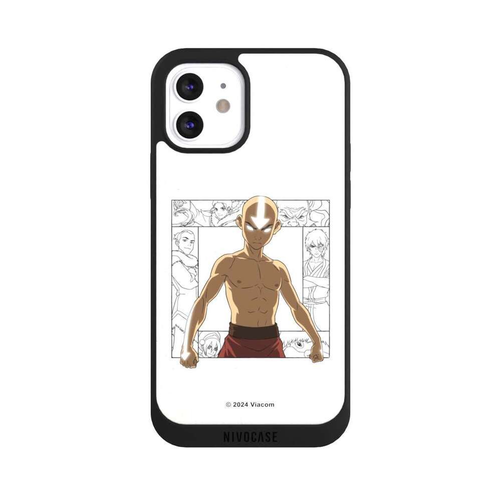 NIVOCASE Handyhülle Avatar - Der Herr der Elemente Offizielles Lizenzprodukt Aang, Apple iPhone 12 Handyhülle Hülle NIVOpure Case Schwarz
