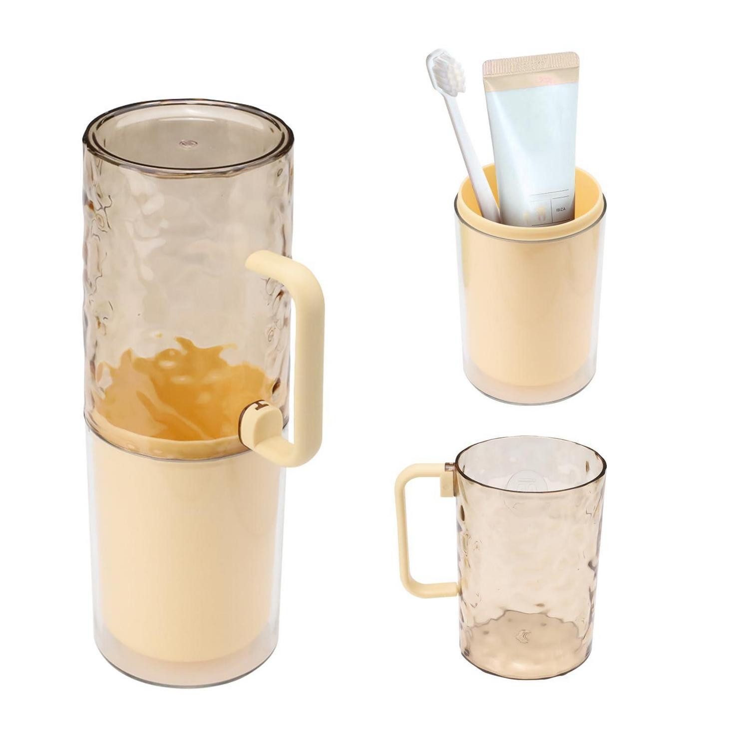 LuxusKollektion Zahnbürstenhalter Reiseetui Zahnbürste/Zahnpasta Bernstein 3in1, (1-St)