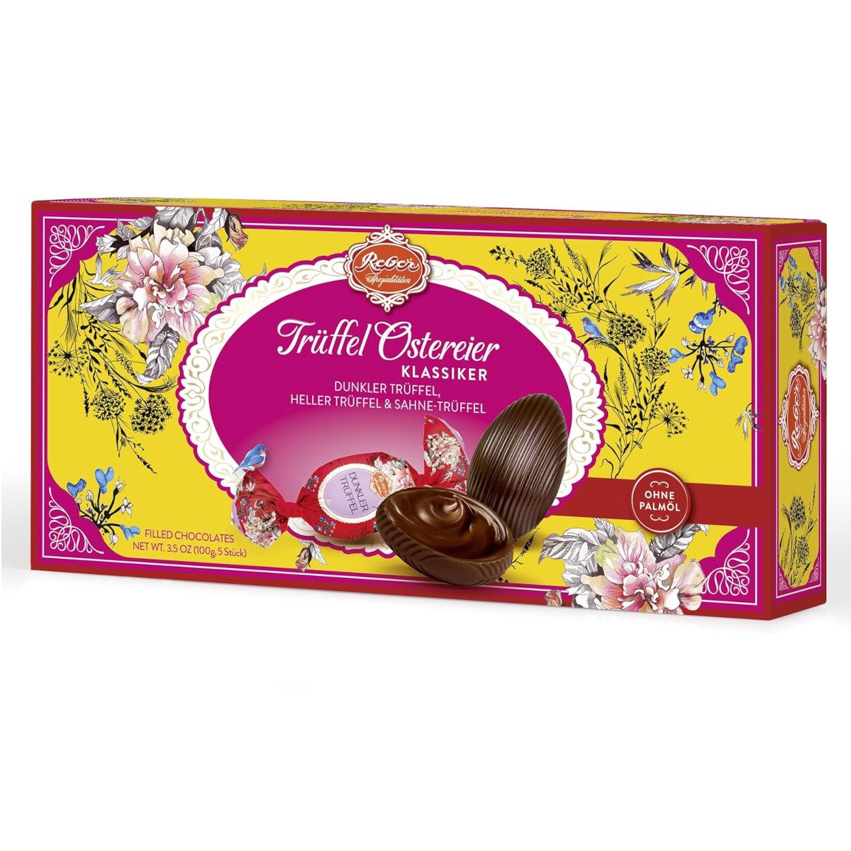 Reber Schokolade, Reber Osterei 5er erlesene Trüffel klassische Osterfreude 100g