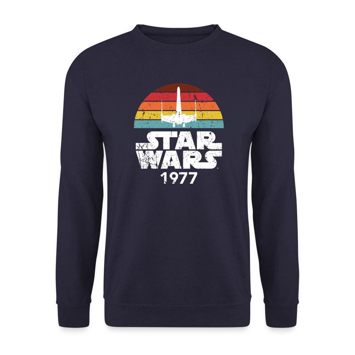 Sweatshirt Star Wars Schriftzug 1977 Retro Unisex Pullover