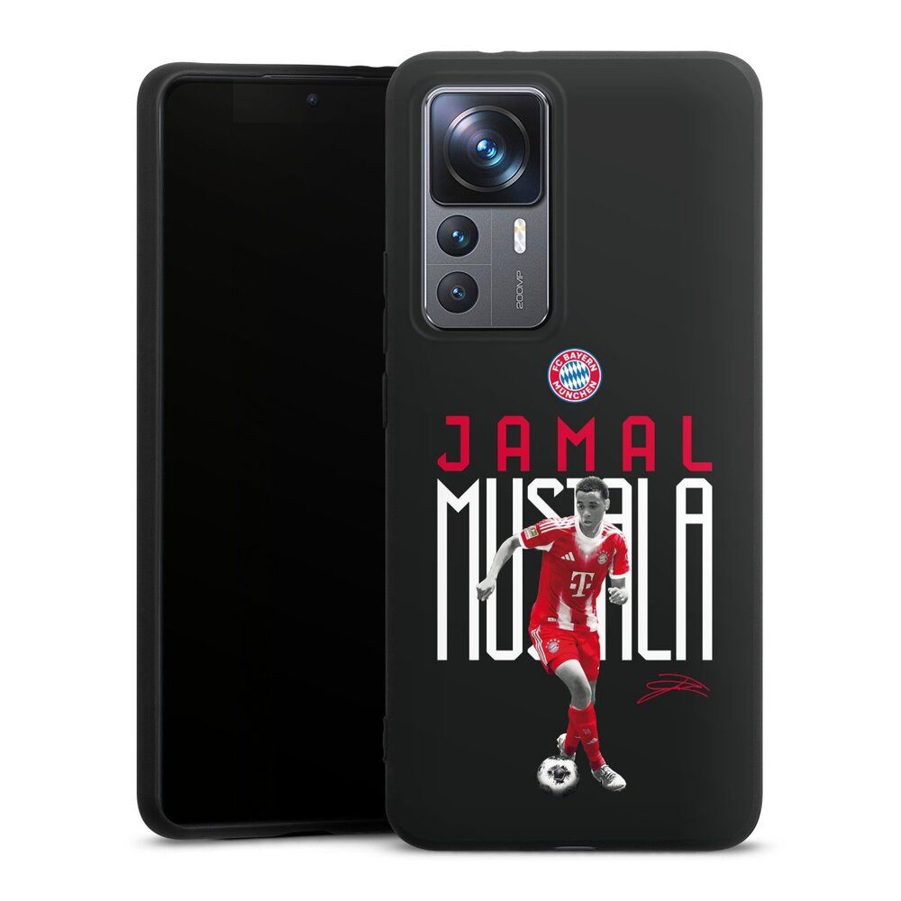DeinDesign Handyhülle FC Bayern München Jamal Musiala Offizielles Lizenzprodukt, Xiaomi 12T 5G Silikon Hülle Premium Case Handy Schutzhülle