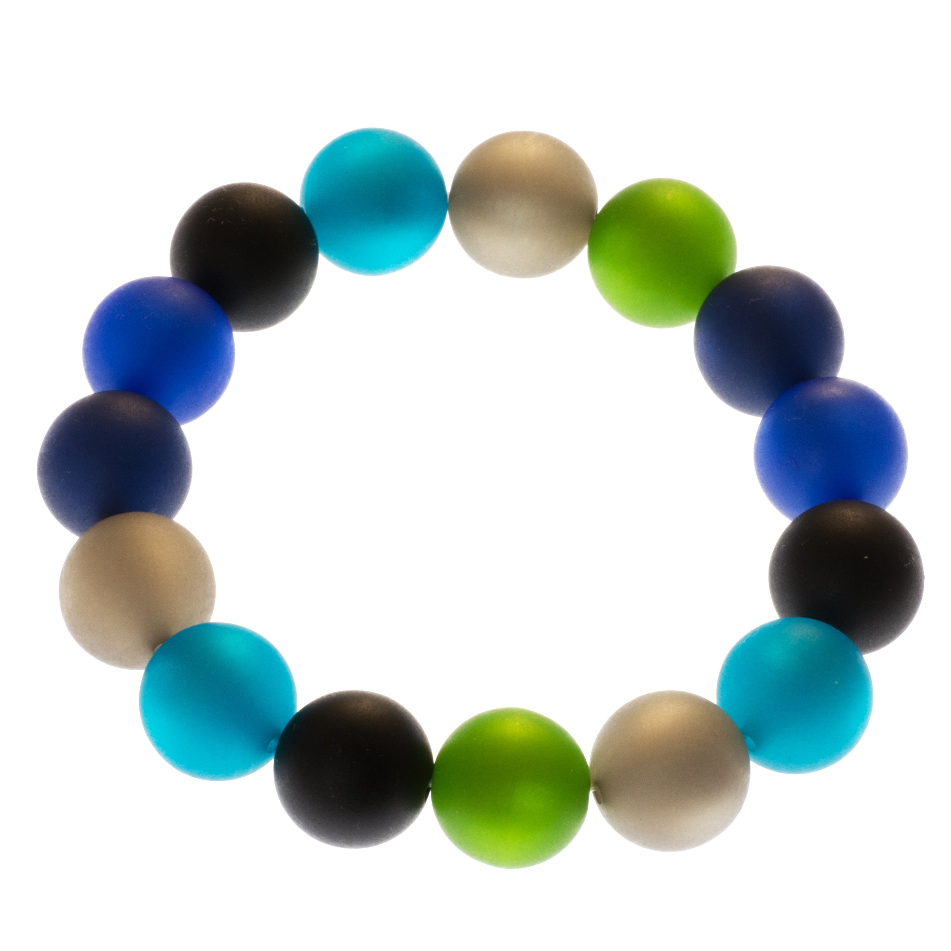 Perlenarmband Polaris Perlen Armband blau grau grün