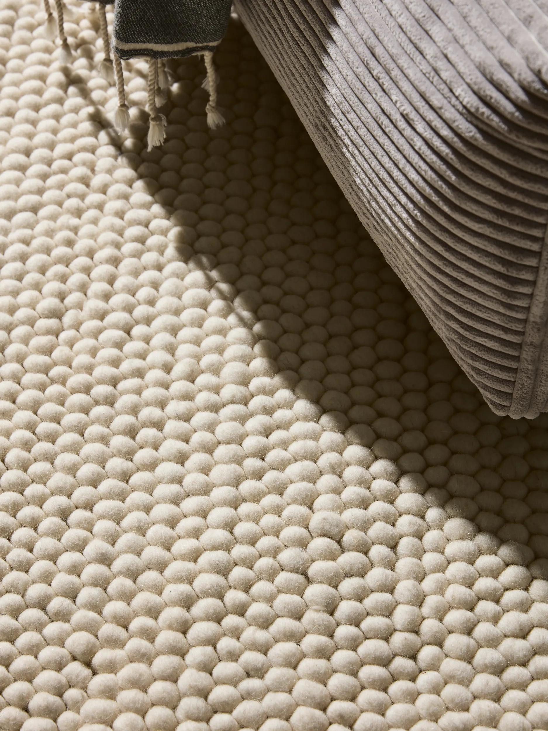 benuta Wollteppich Beads, quadratisch, Höhe: 11 mm, Teppich Wohnzimmer, Schlafzimmer, Esszimmer, Flur, Kunstfaser, Cozy