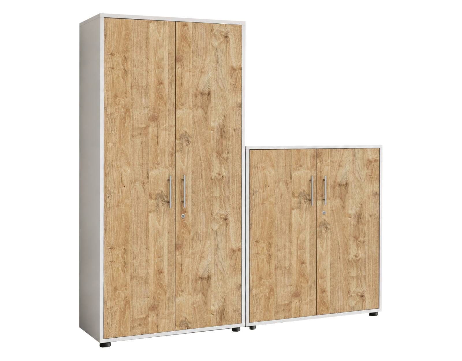 BMG Möbel Aktenschrank Office Edition Set 5 (Spar-Set, 2er Set Aktenschränke) abschließbar, Metallgriffe, Made in Germany