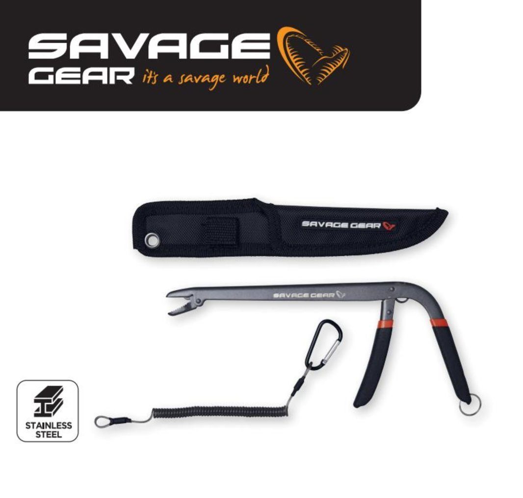 Savage Gear Anglerzange Pistol Deep Throat Hookout 22,5cm Hakenlöser Lösezange Anglerzange, Liegt gut in der Hand