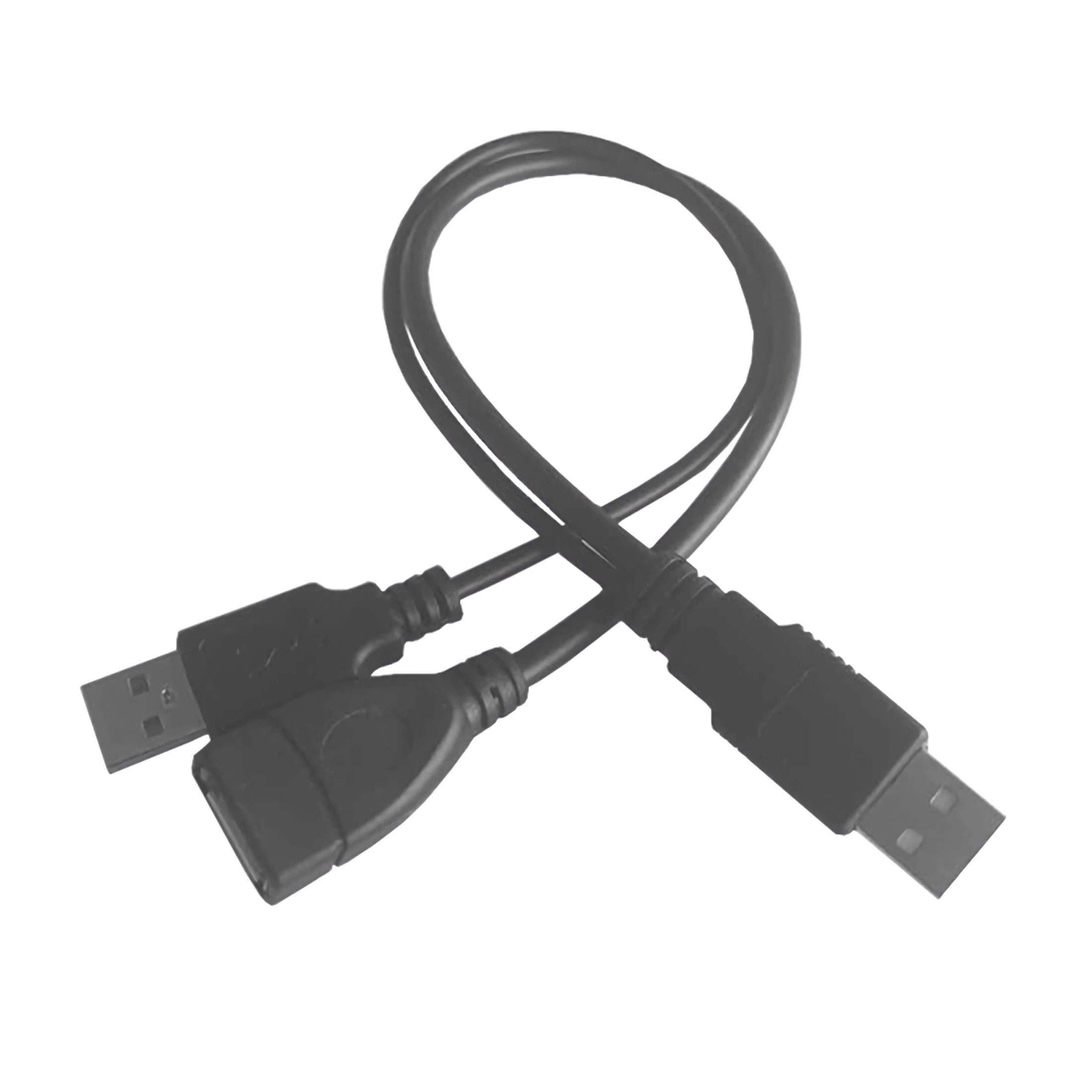 Bolwins B44 USB Y Kabel 30cm 2x A Stecker zu A Buchse für PC Laptop Festplatte USB-Kabel, USB Typ A, USB Typ A (30 cm), Datenübertragung, Aufladen