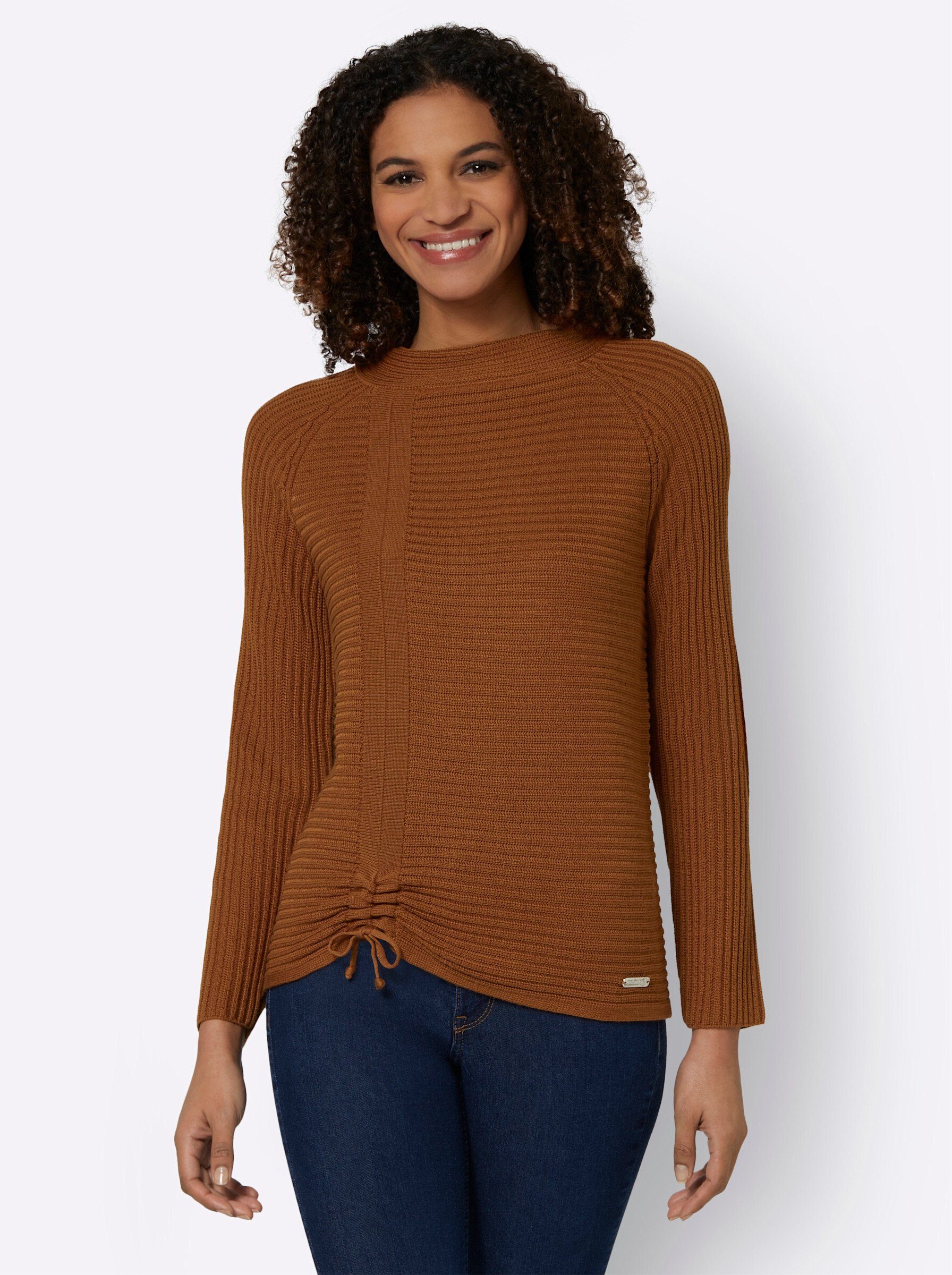 WEIDEN WITT cognac Strickpullover