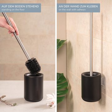 bremermann WC-Reinigungsbürste WC-Garnitur BARBENA mit flexibler TPR-Bürste, Edelstahlgriff, schwarz