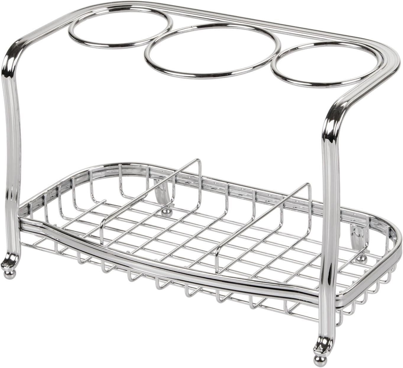 mDesign Badaccessoire-Set Fönhalter Regal silber Glätteisenhalter Haarstyli günstig online kaufen