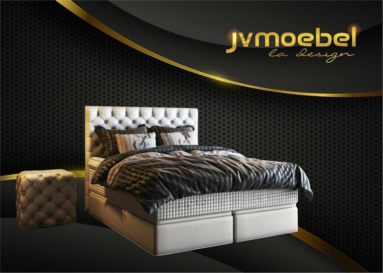 Design Weiß Luxus Bett, Samt Schlafzimmer Bett JVmoebel Möbel Betten Boxspringbett