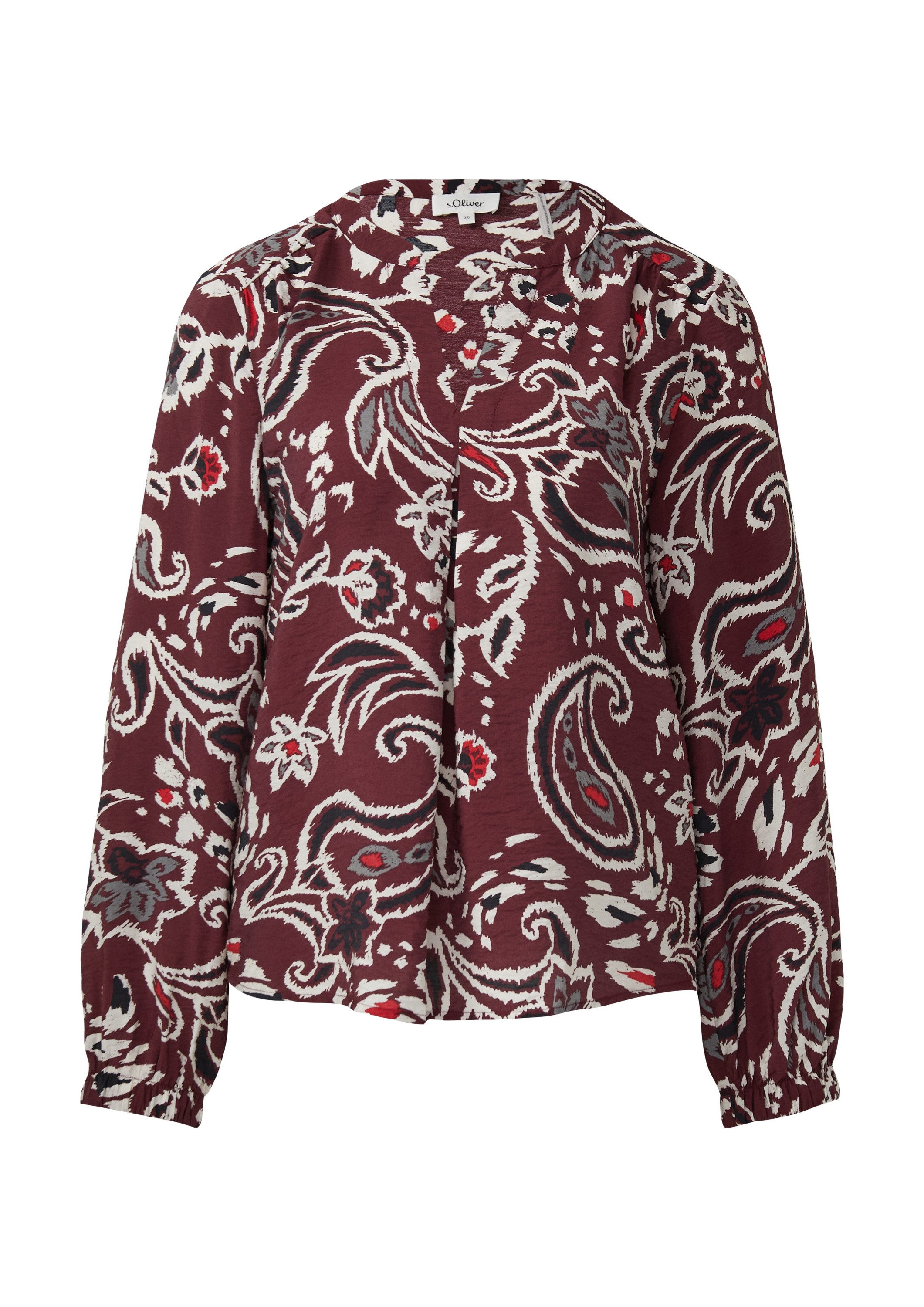 s.Oliver Langarmbluse Bluse Strukturierte Viskosemix-Bluse mit günstig online kaufen