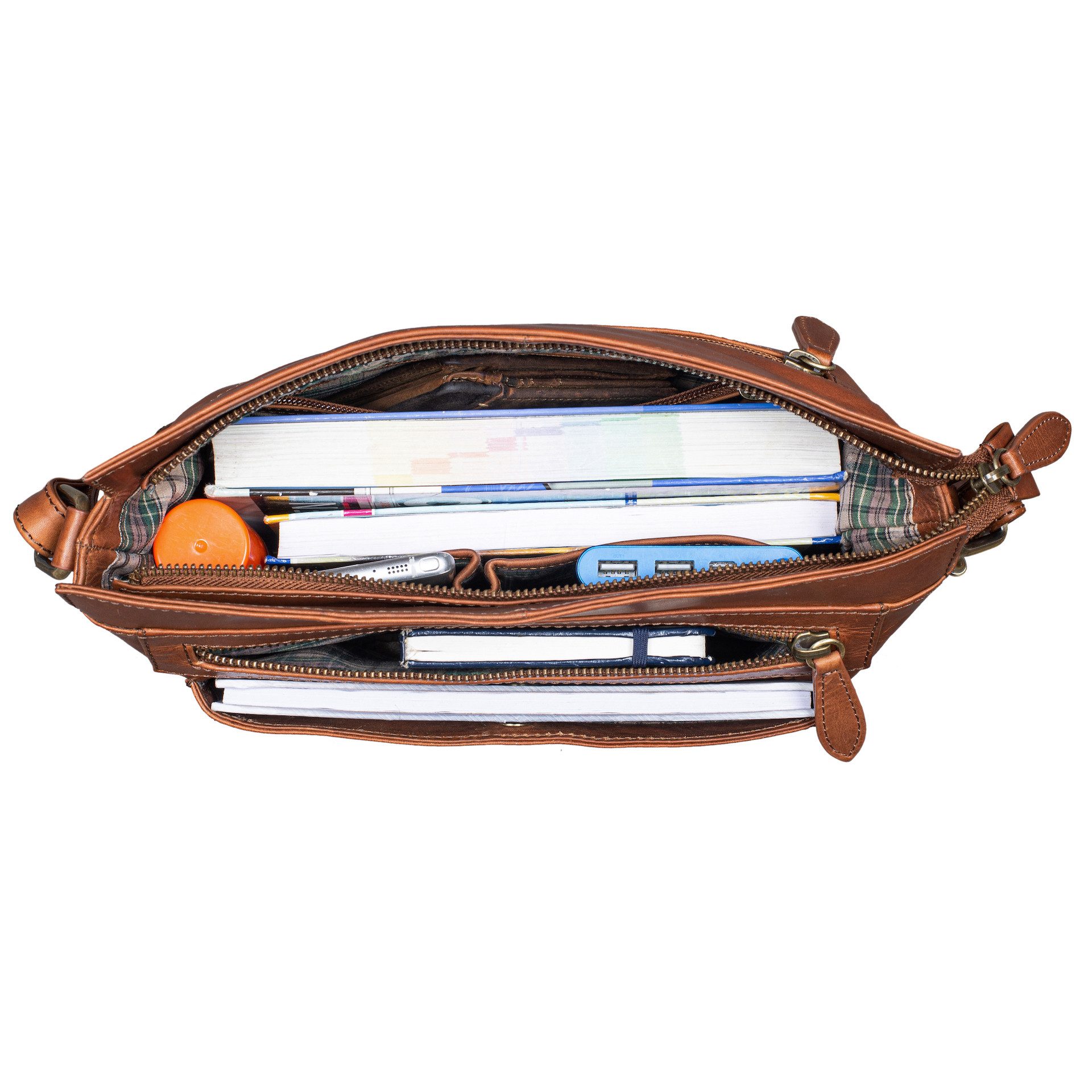 Benthill Umhängetasche Damen Echt Leder Handtasche Vintage Umhängetasche Bag Shopper Frauen, Schultergurt / Umhängegurt Reißverschlussfach – Bild 3 von 5