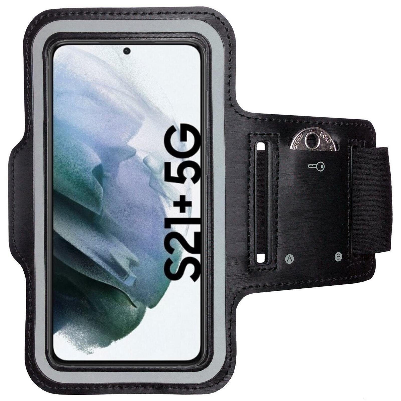 CoverKingz Handyhülle Sportarmband für Samsung Galaxy S21+ 5G Sport Fitness Hülle Armband, Sport Schutzhülle Schlüsselfach Handyhülle Jogging Schutztasche Etui