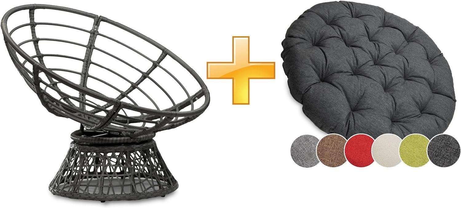 sunnypillow Rattanstuhl Papasansessel, Rattansessel mit Kissen günstig online kaufen