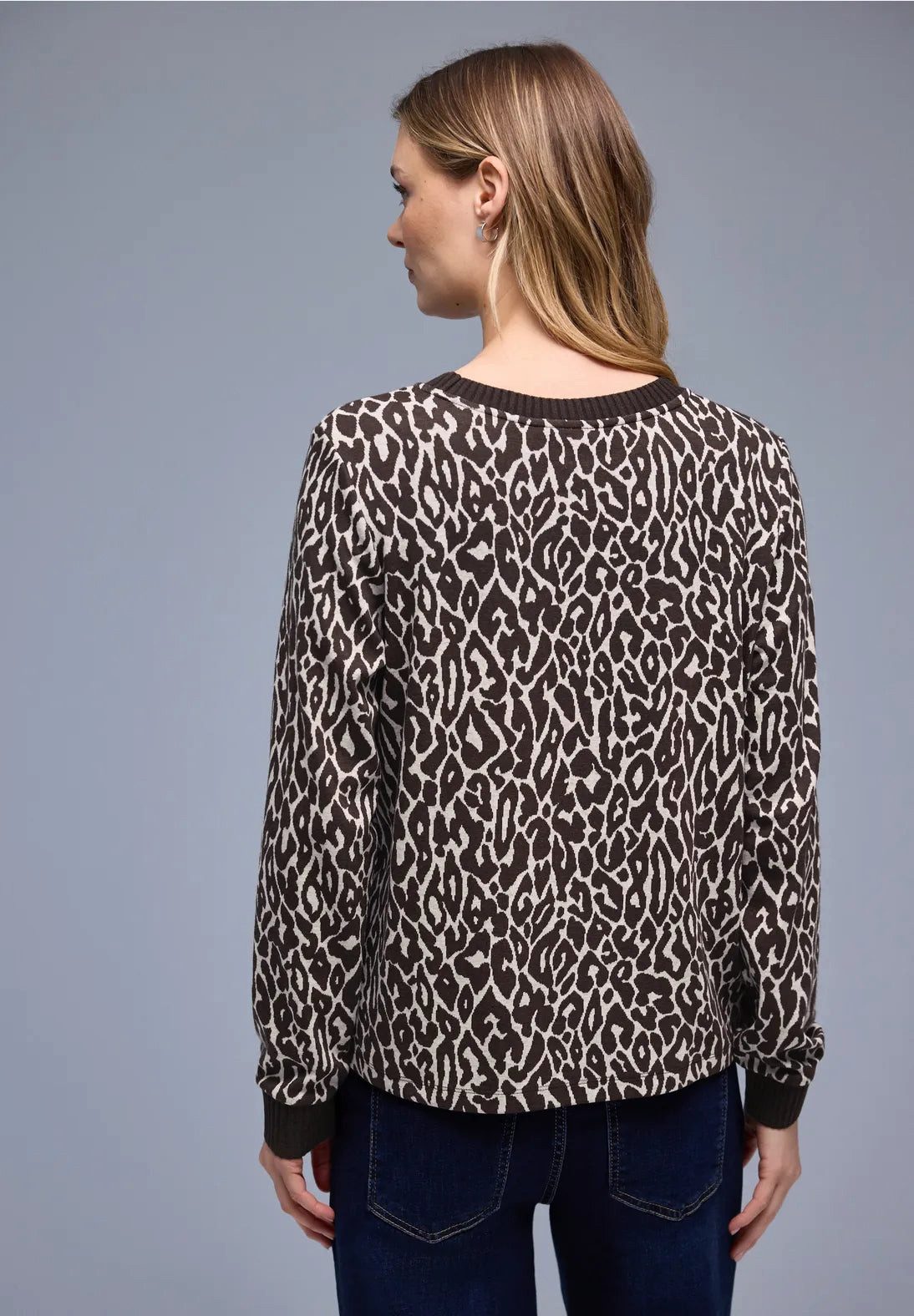 STREET ONE Langarmshirt Leo Jacquard Shirt (1-tlg) günstig online kaufen