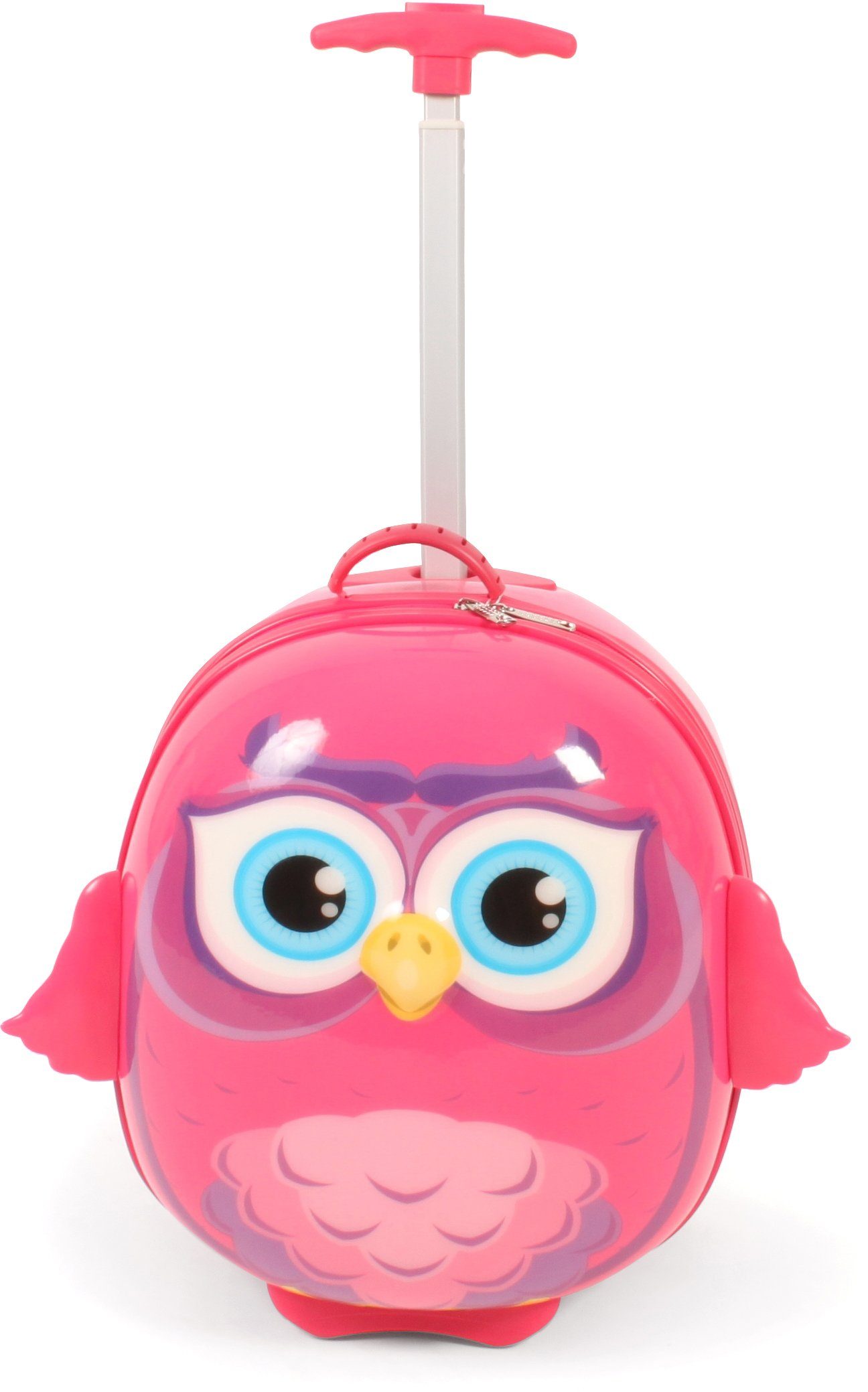 CHIC2000 Kinderkoffer Bouncie, Eule, Pink, 2 Rollen, Hartschalen-Trolley