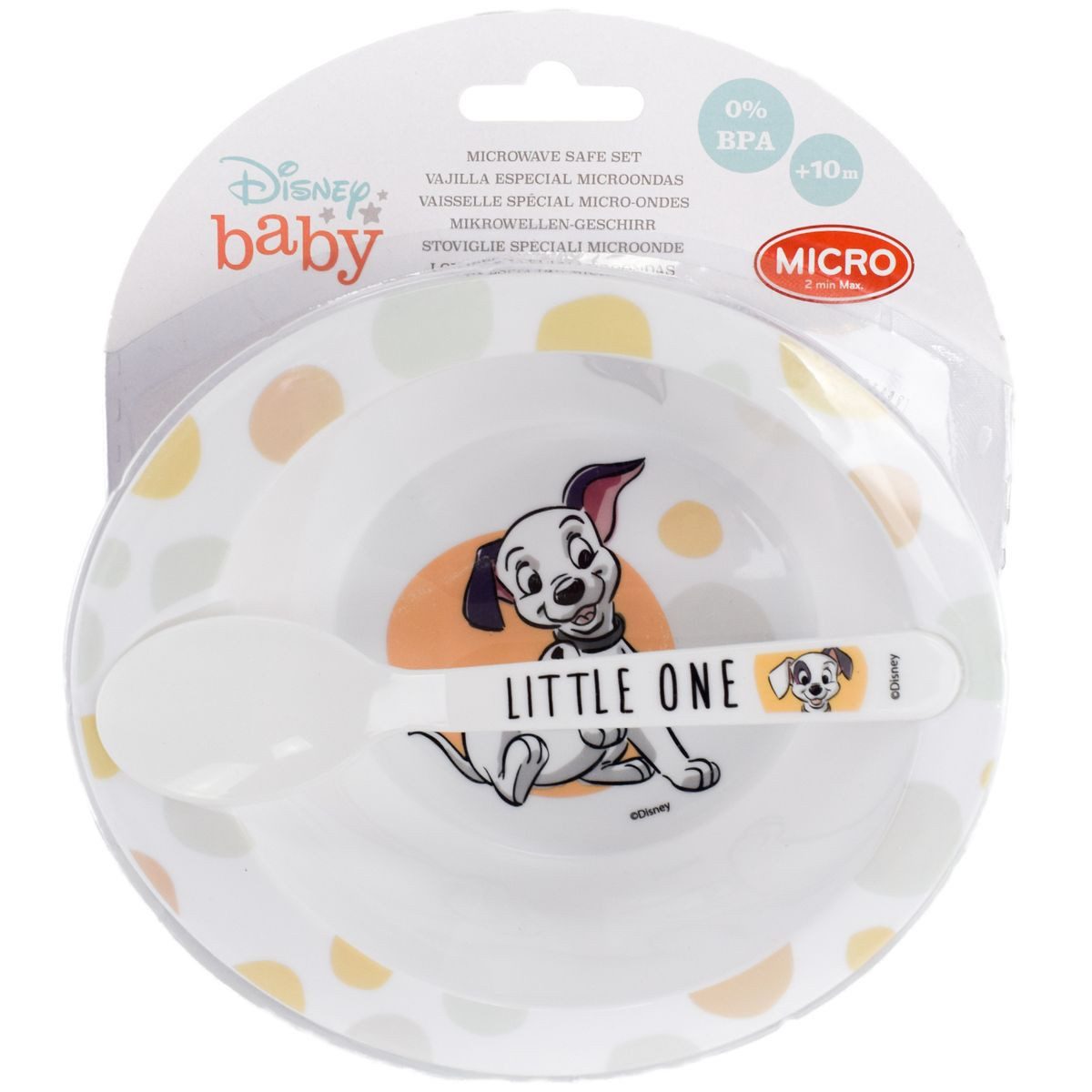 Stor Kindergeschirr-Set Disney Baby Mikrowellengeschirr Set mit Dalmatiner Motiv (2-tlg), 1 Personen, BPA-freies, lebensmittelechtes Material, für Mikrowellen geeignet