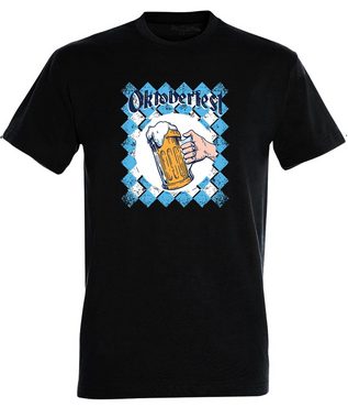 MyDesign24 T-Shirt Herren Print Shirt - Trinkshirt Bierglas Oktoberfest T-Shirt Baumwollshirt mit Aufdruck Regular Fit, i319