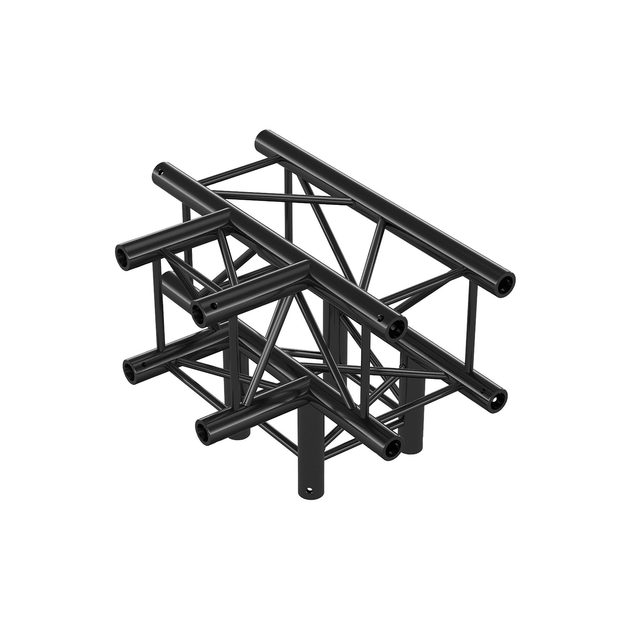 MILOS Rahmentraverse Pro-30 Square G Truss T-Cross + Down 4-way QLVU40, 90° corner HD, black